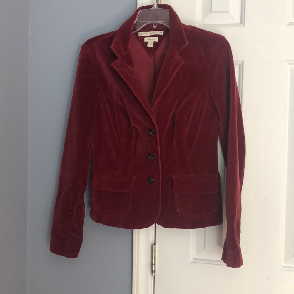 Wine Res Velevet Blazer